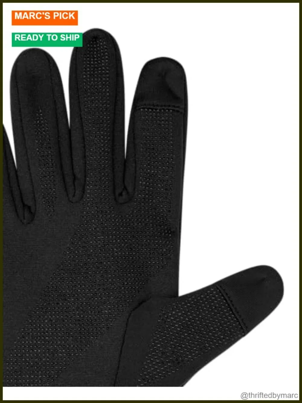 Thermal Running Gloves Touchscreen Compatible Fleece Lining Lightweight